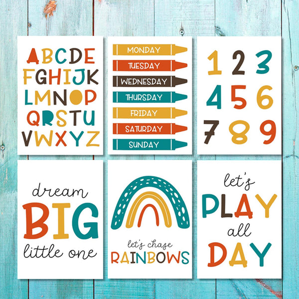 Unisex: Set of 3 - ABC Let's play all Day Canvas & More 