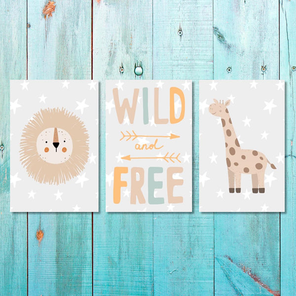 Set of 3 Girls Wild and Free Canvas & More 