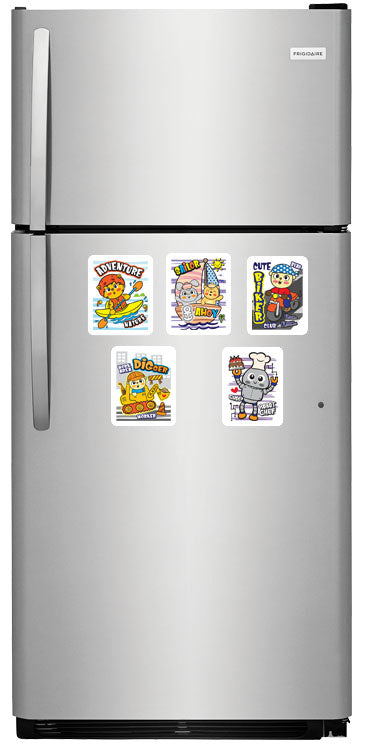 Cute Cartoon Animal for Boys Fridge Magnets - (5 PER PACK) (UK)