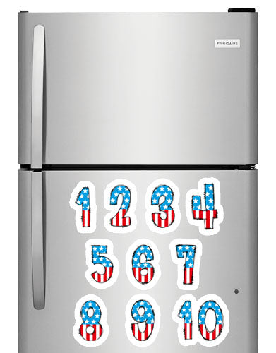 Captain America Theme Numbers Photo Fridge Magnets - (10 PER PACK) (UK)