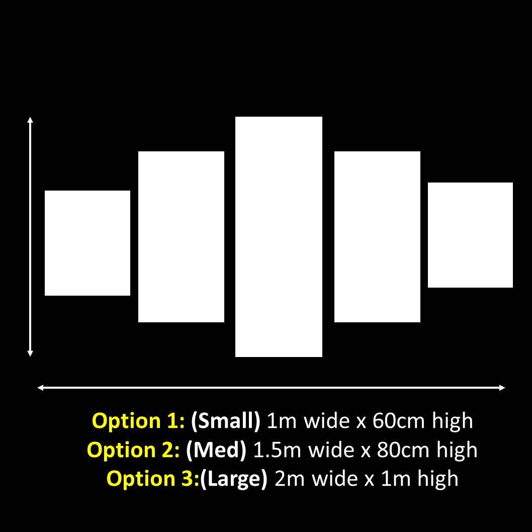 5 Piece Split Combos - 3 size options (Black 5day Deal valid 23 -28 Nov) Custom Canvas JTcanvas 