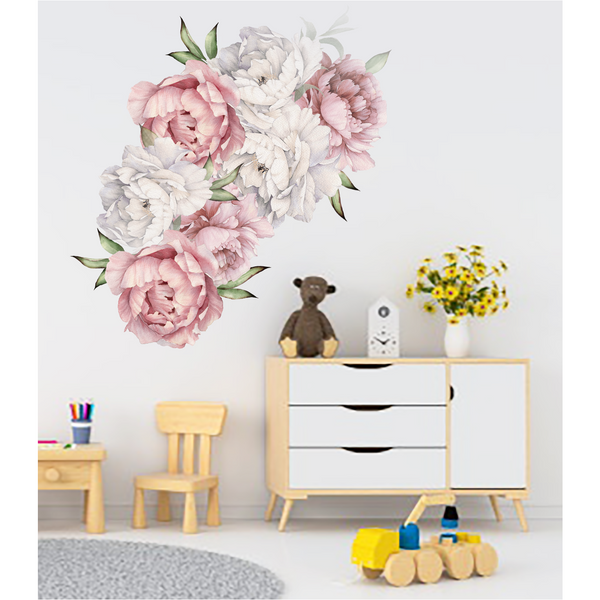 Pink Peonies Nursery Wall Decals